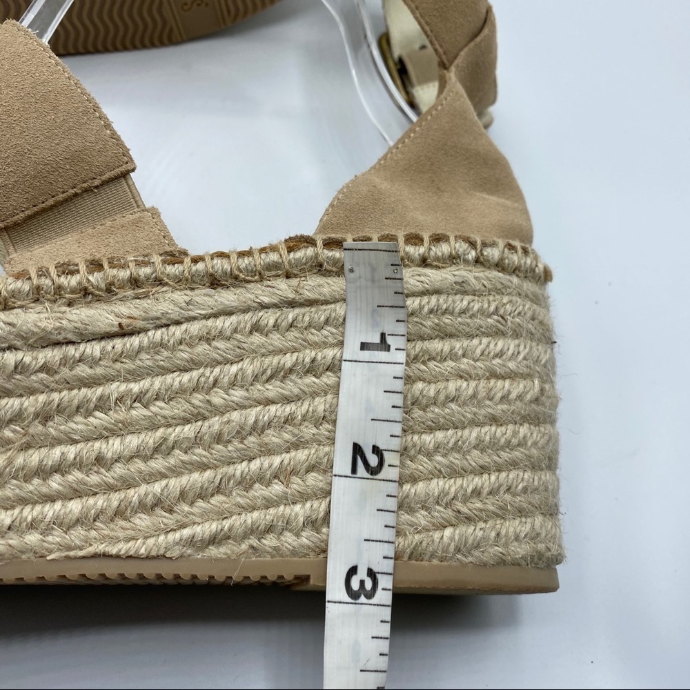 Soludos Argos Tan‎ Suede Platform wedges Ankle Strap - Picture 6 of 8